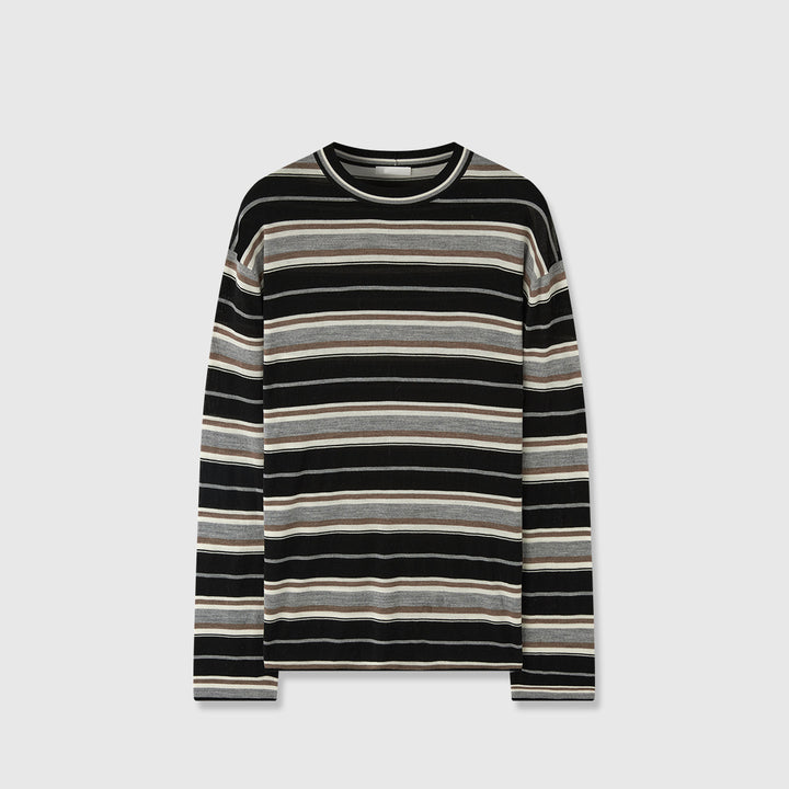 Damen Langarmshirt mit modischem Streifenmuster Drune