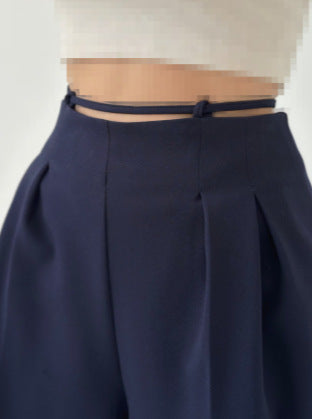 Damen High-Waist Chinohose mit dekorativem Bindeband Drune