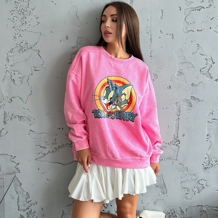 Damen lässiger Kapuzenpullover mit einzigartigem Cartoon-Design Drune