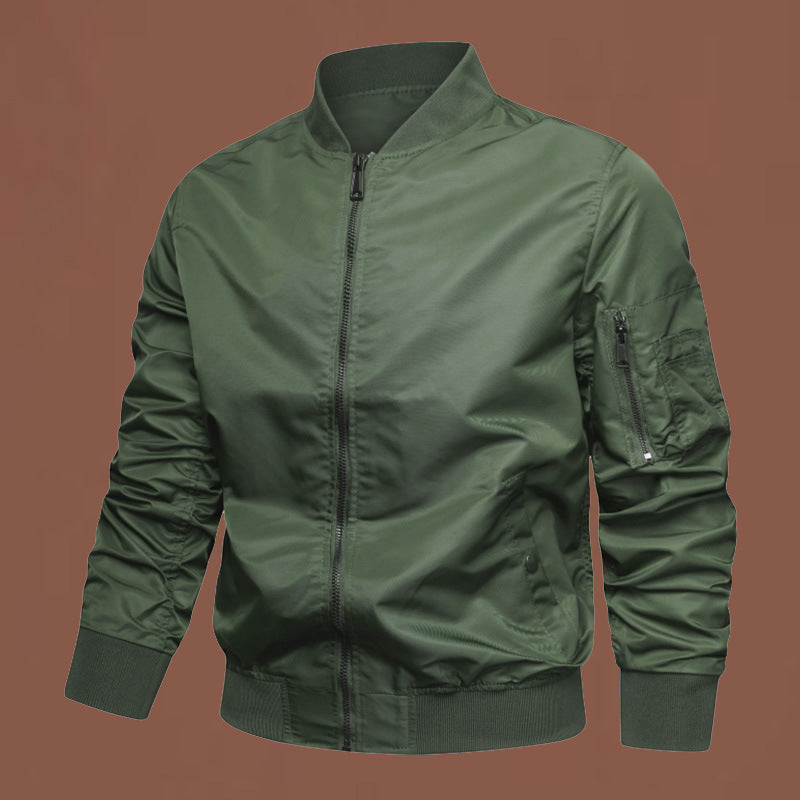 Herren nan urbaner Nylon-Bomber mit schlanker Silhouette, Ärmeltasche und windabweisender Außenhülle Drune