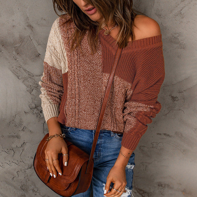 Drune | Patchwork Strickpullover mit Trendigem Muster