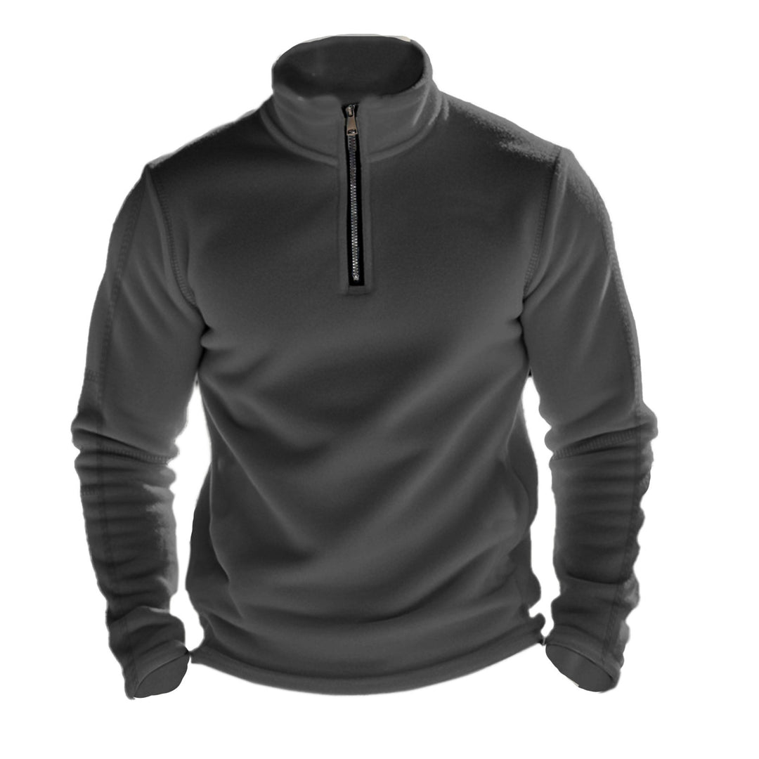 Herren nan funktionaler Fleecepullover mit Halbzip, Stehkragen und Raglanärmeln Drune