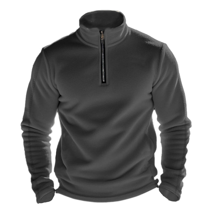 Herren nan funktionaler Fleecepullover mit Halbzip, Stehkragen und Raglanärmeln Drune