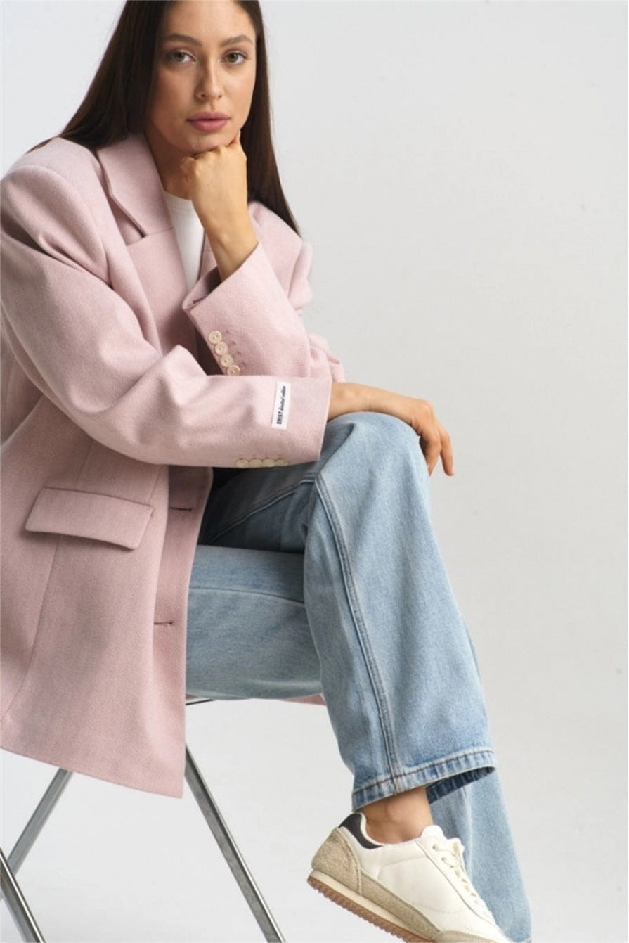 Damen eleganter Blazer im modernen Schnitt mit minimalistischen Details Drune