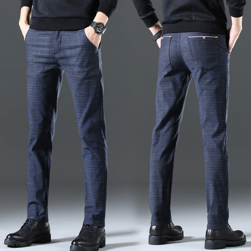 Herren moderne Chinohose mit elastischem Bund und seitlichen Taschen Drune