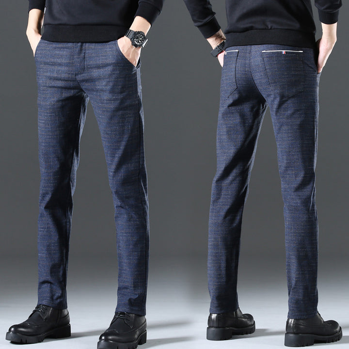 Herren moderne Chinohose mit elastischem Bund und seitlichen Taschen Drune