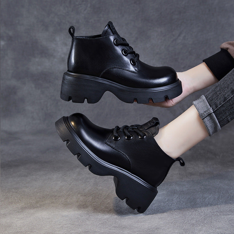 Drune | Stiefeletten - Echtes Leder - Hoher Schaft - Dicke Sohle - Schnürverschluss