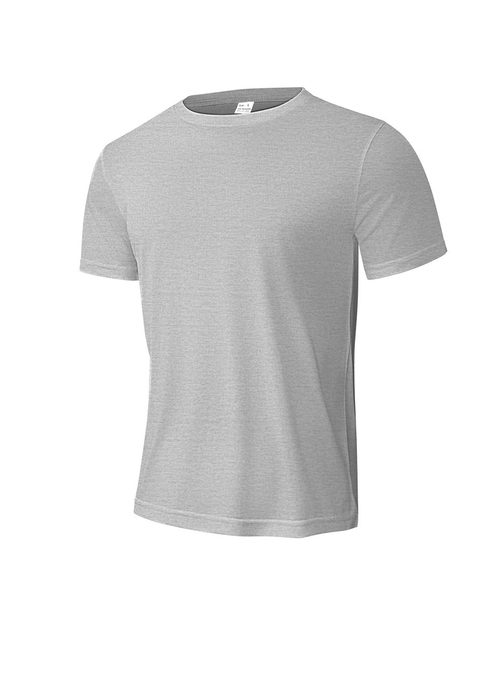 Herren nan meliertes Funktions-T-Shirt mit Rundhalsausschnitt, leichter Baumwollmischung und atmungsaktiver Struktur Drune