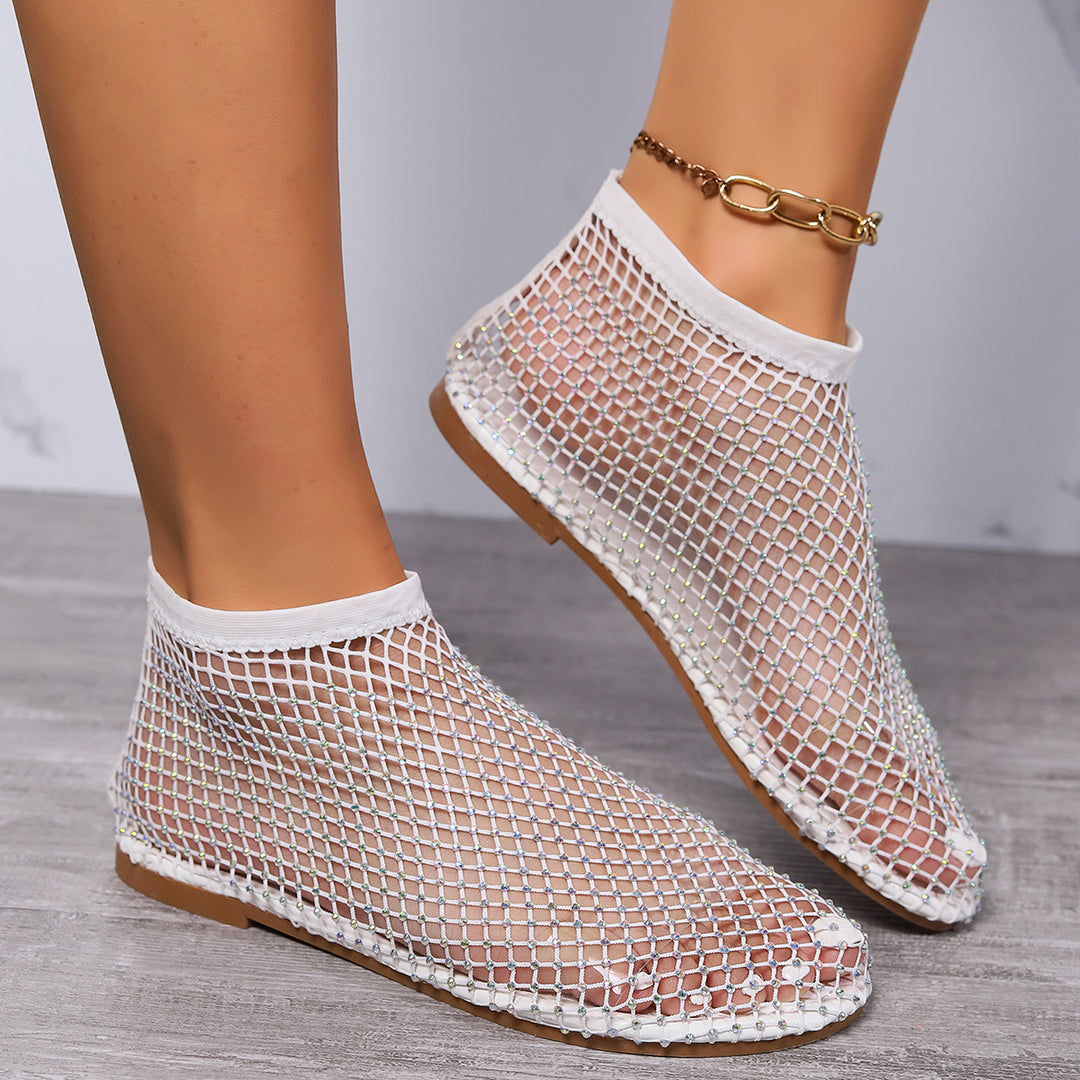 Damen Modische Mesh Stiefeletten Drune