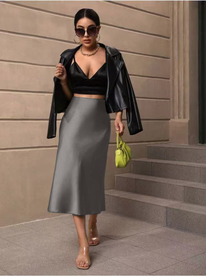 Damen Midi-Rock mit fließender Silhouette Drune