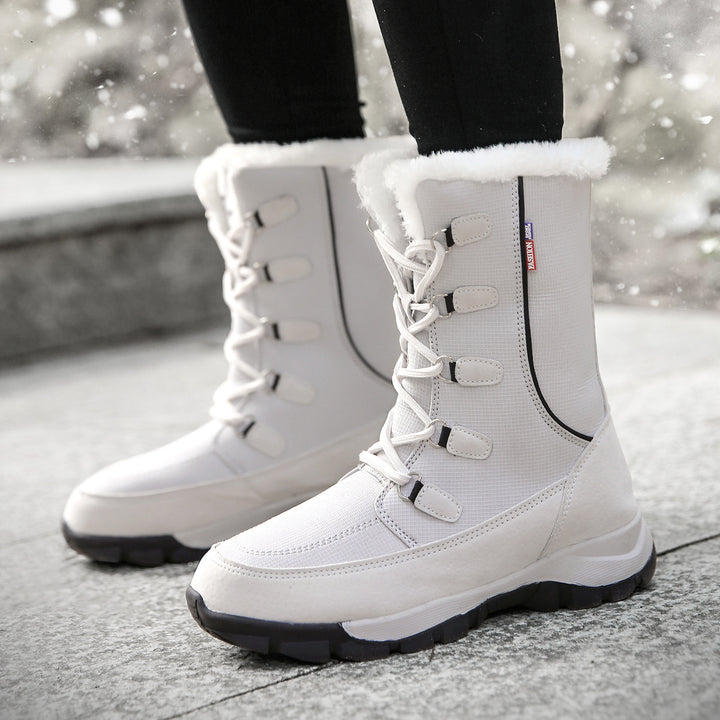 Damen isolierte Winterstiefel mit rutschfester Sohle und weichem Innenfutter Drune