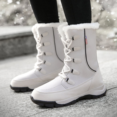 Damen isolierte Winterstiefel mit rutschfester Sohle und weichem Innenfutter Drune