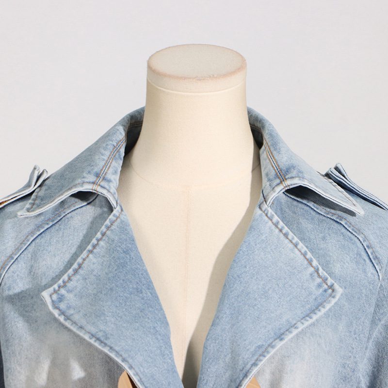Drune | Trenchjacke - Statement Schleifendetail - Baumwollmischung - Modebewusste Oberbekleidung