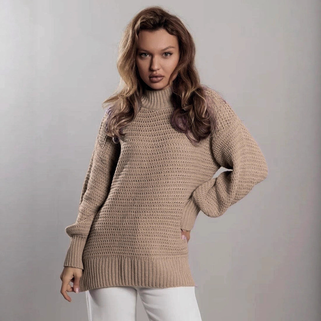 Damen modischer Strickpullover mit strukturiertem Muster und weitem Schnitt Drune