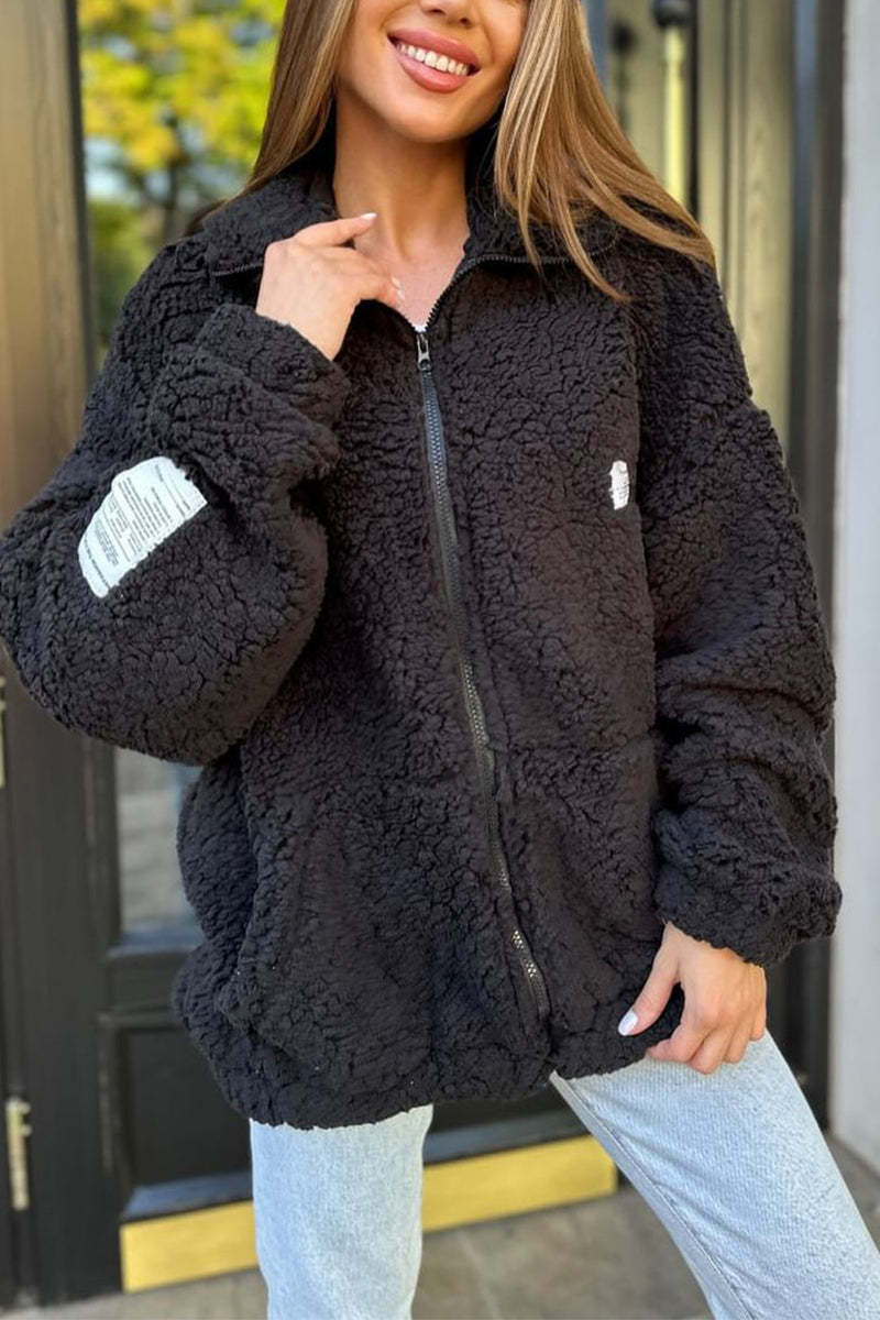 Damen Fleecejacke mit weichem Innenfutter und hoher Kragen Drune