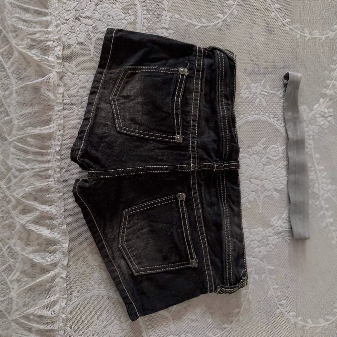Damen Denim-Shorts mit lässigem Cut und auffälligen Nähte Drune