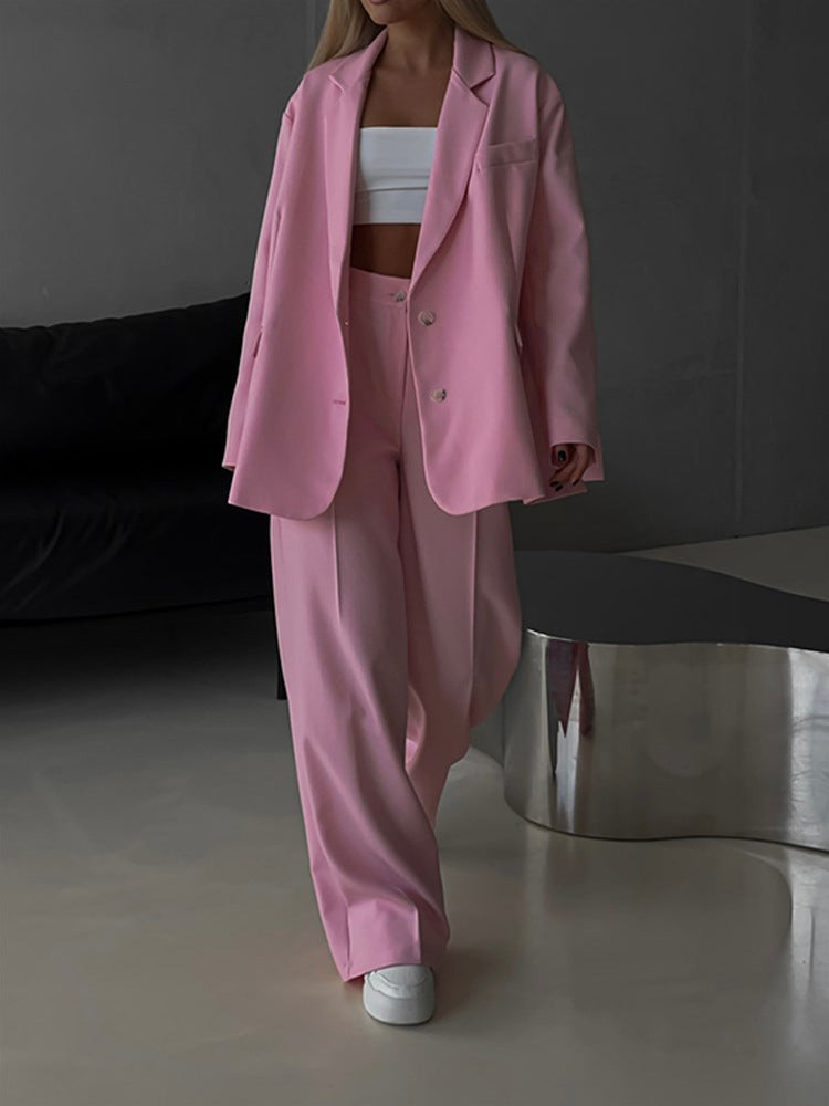 Damen elegantes Blazer-Set mit weitem Schnitt Drune