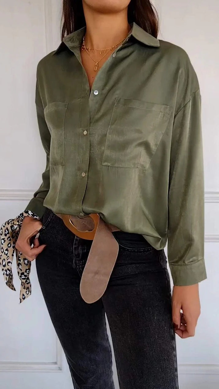 Damen Elegante Bluse mit Knopfleiste und feinen Details Drune
