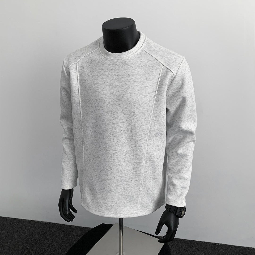 Herren nan taillierter Rundhals-Sweater aus dichtem Sweatstoff mit flachen Ziernähten und Raglanärmeln Drune