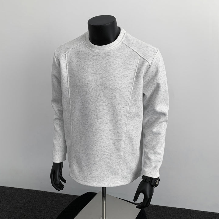 Herren nan taillierter Rundhals-Sweater aus dichtem Sweatstoff mit flachen Ziernähten und Raglanärmeln Drune