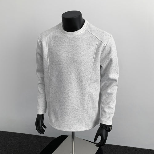 Herren nan taillierter Rundhals-Sweater aus dichtem Sweatstoff mit flachen Ziernähten und Raglanärmeln Drune