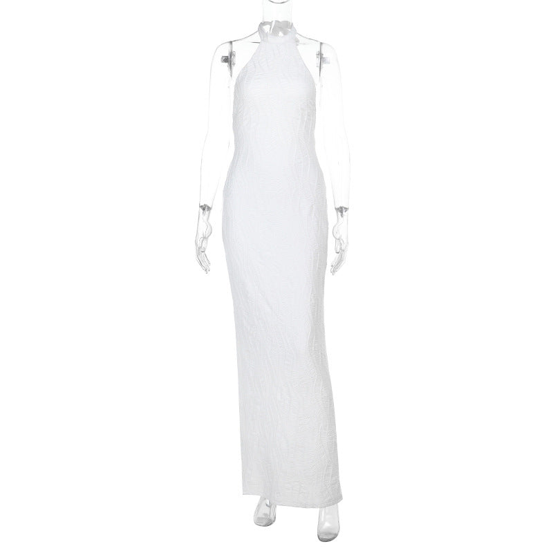 Damen elegantes Wickelmaxikleid mit hochgeschlossenem Design Drune