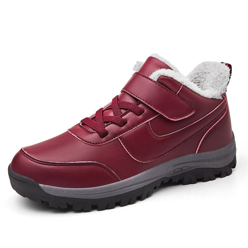 Damen Warmgefütterte Winterstiefel mit rutschfester Sohle und verstellbarem Klettverschluss Drune