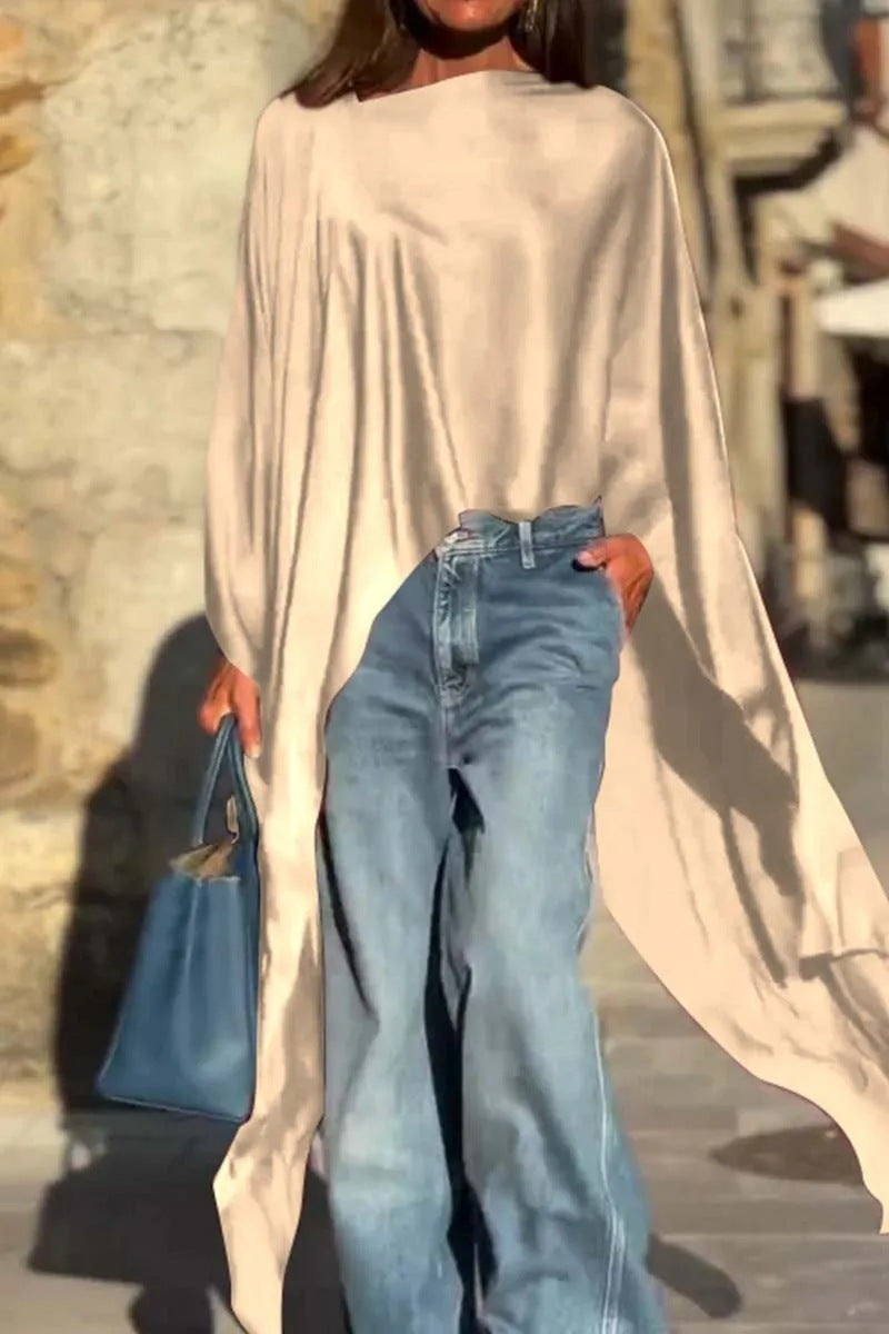 Damen modisches Oversized-Oberteil mit fließendem Schnitt Drune
