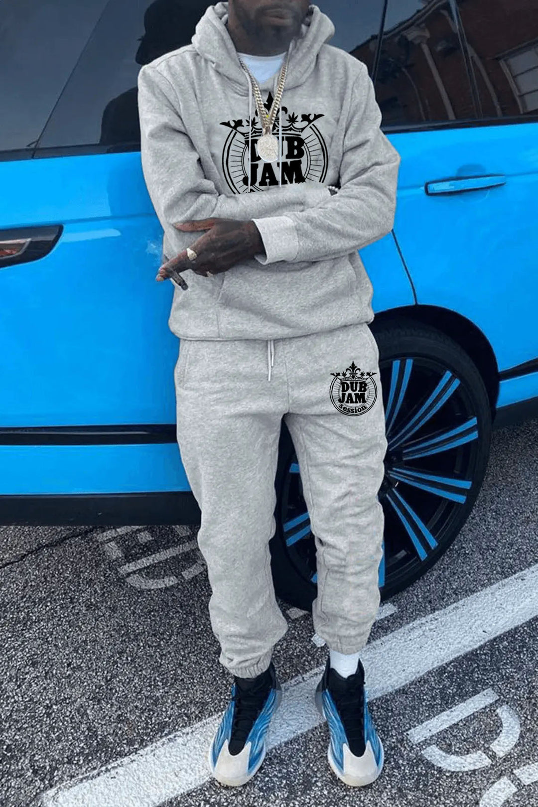 Herren Hoodie- und Jogginghose-Set mit stilvollem Grafikdruck Drune