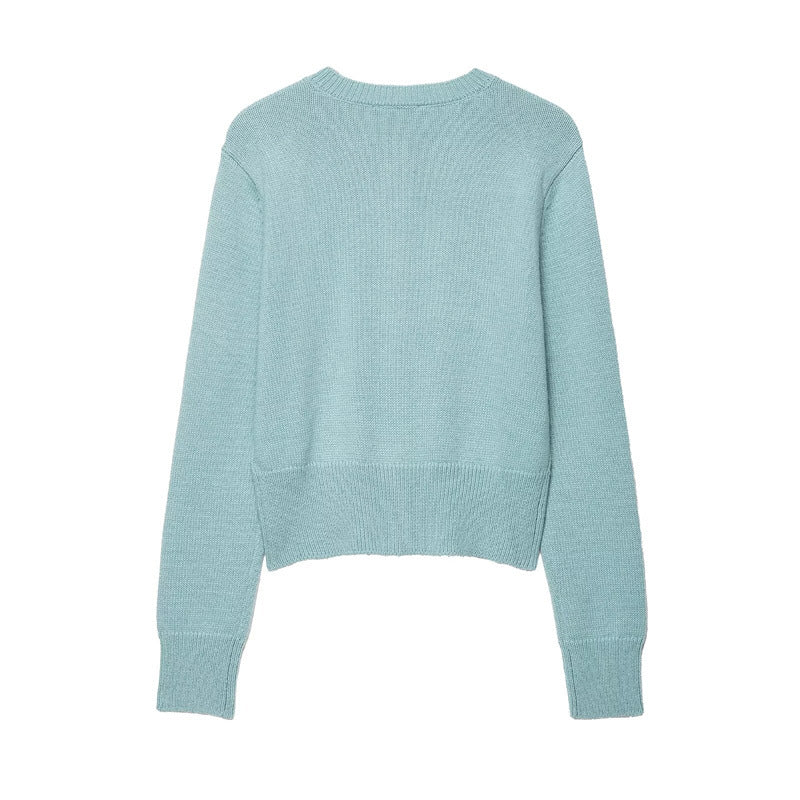Damen leichte Strickjacke mit Knopfleiste und klassischem Rundhalsausschnitt Drune