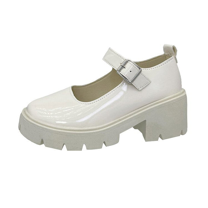 Damen Mary Jane Schuhe mit robustem Plateau und modischem Riemchen Drune
