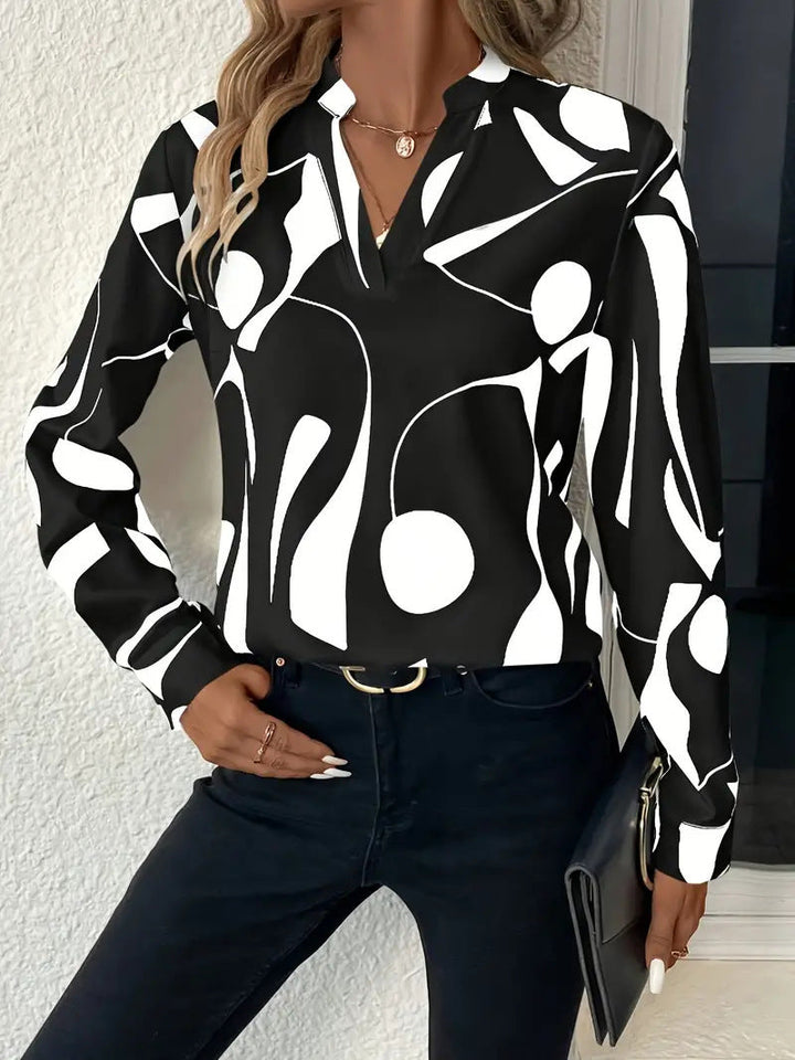 Damen Elegante Bluse mit modernem Muster Drune
