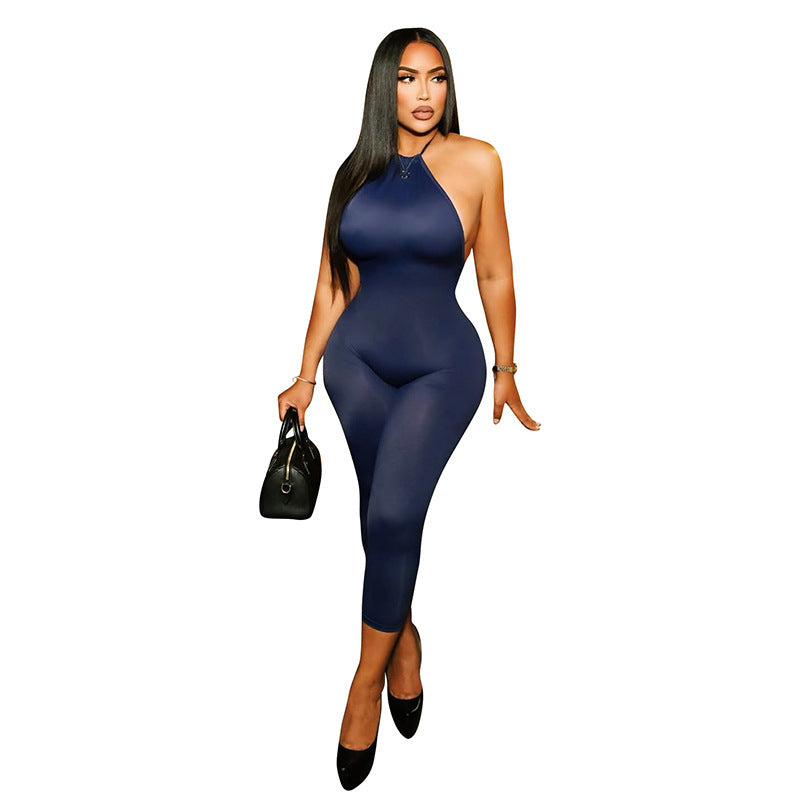 Damen Eleganter und figurbetonter Jumpsuit mit hohem Kragen und zurückhaltendem Design Drune