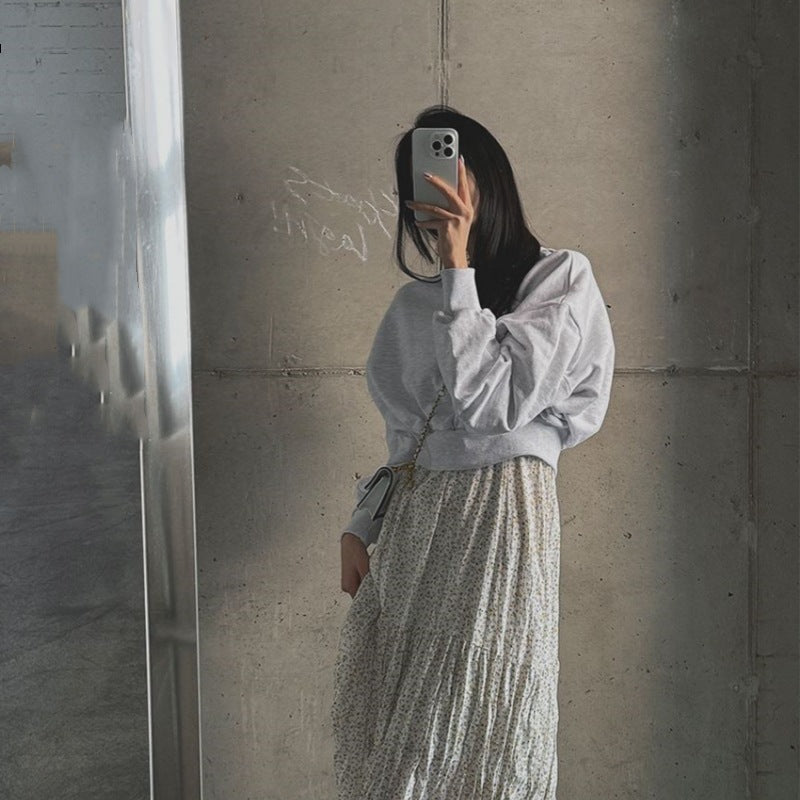 Damen lässiger Cropped Sweater Drune
