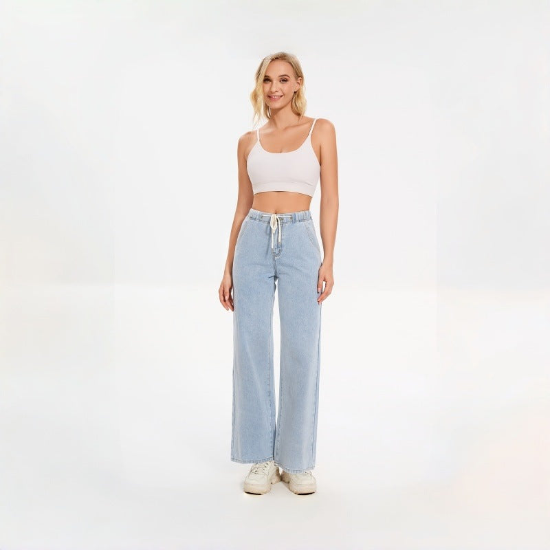 Damen Weite Jeans mit elastischem Bund und lässigem Schnitt Drune