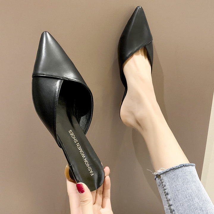 Damen elegante Mules mit einzigartigem spitzen Zehenbereich und trendigem Blockabsatz Drune