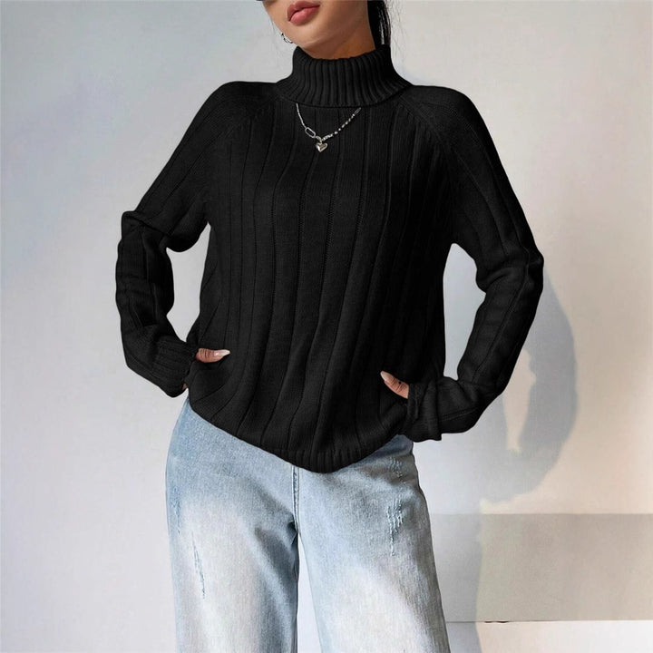 Damen Strickpullover mit hohem Kragen Drune