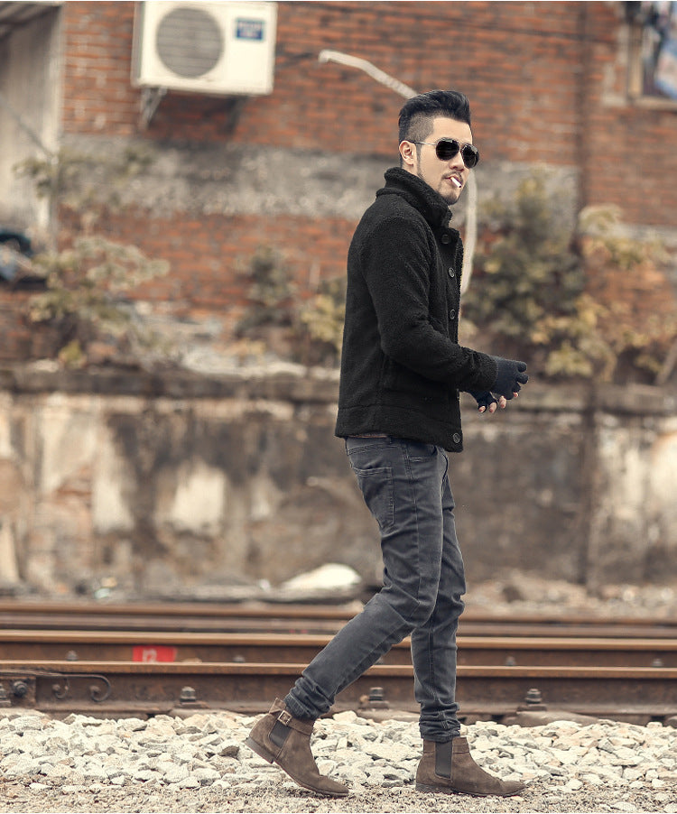 Herren gefütterte Thomaskapelle Jacke mit stilvollem Knopfverschluss und lässigem Design Drune