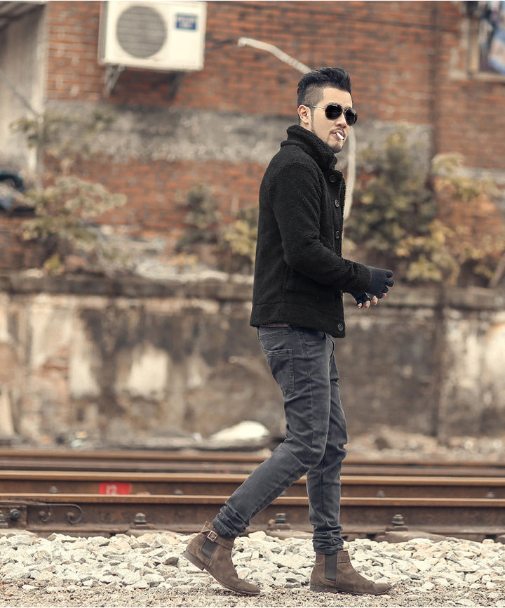Herren gefütterte Thomaskapelle Jacke mit stilvollem Knopfverschluss und lässigem Design Drune