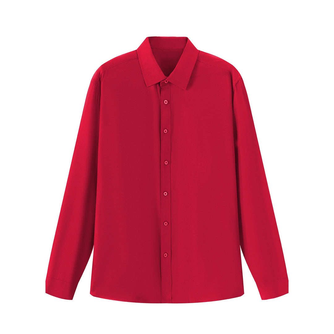 Damen elegantes Langarmhemd aus hochwertigem Stoff mit schmalem Schnitt Drune