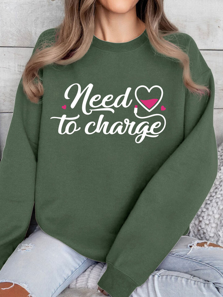 Damen Sweatshirt mit inspirierendem Herzspruch und lässigem Schnitt Drune
