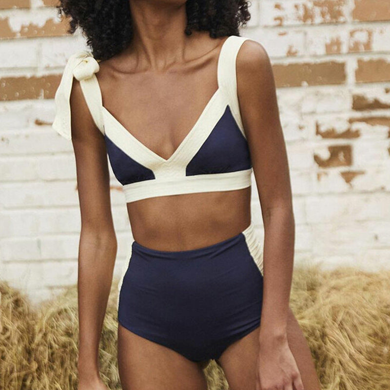Damen Hoch geschnittener Bikini mit elegantem Wickeldetail Drune
