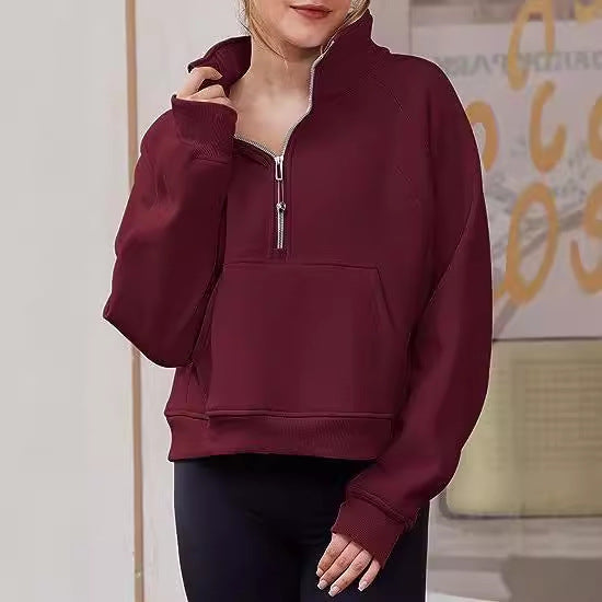 Damen stylischer Half-Zip Sweatshirt Drune