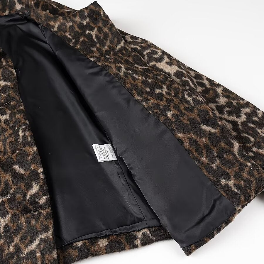Damen oversized Leopardjacke Drune