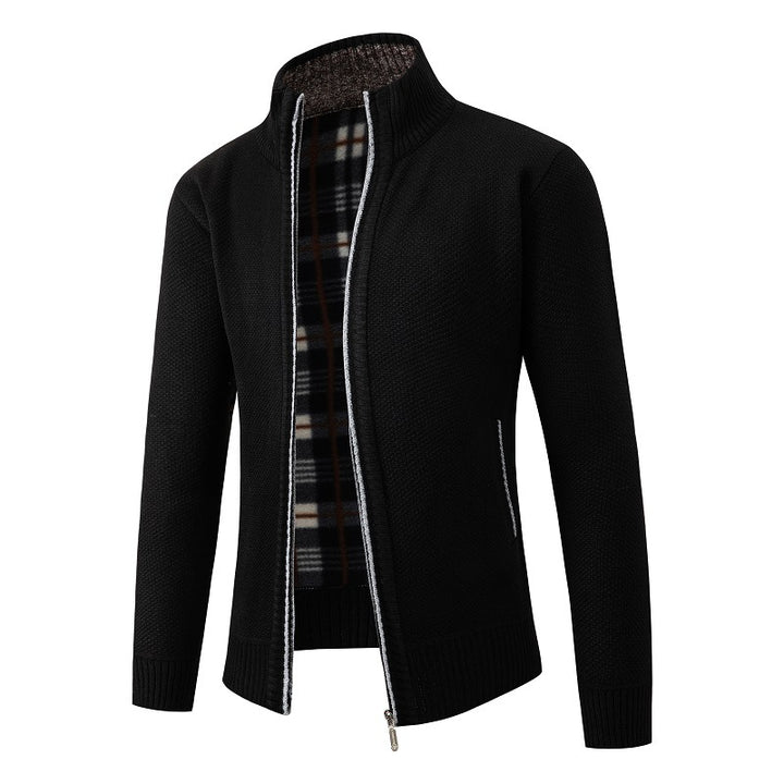 Herren Strickjacke mit modernem Stehkragen und praktischen Seitentaschen Drune