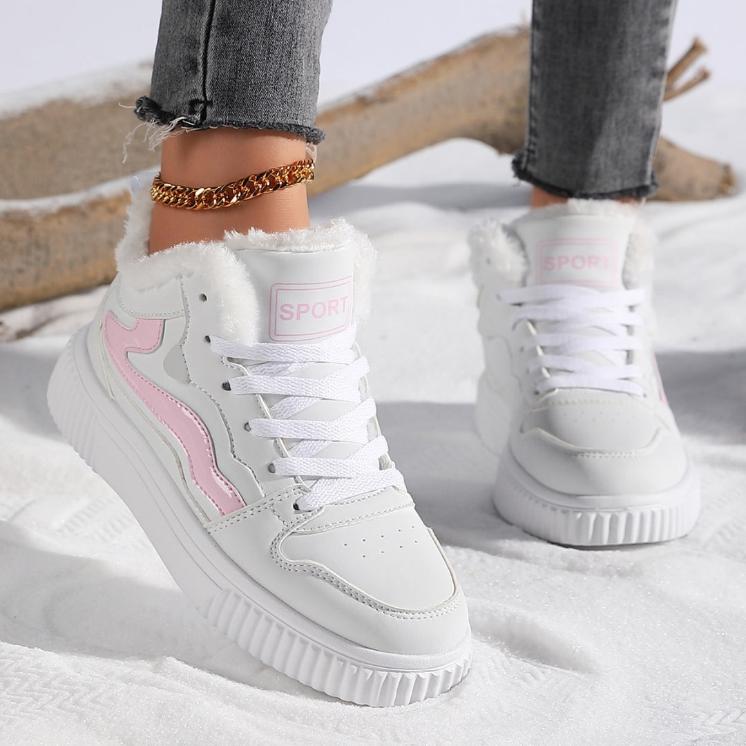 Damen Hochschnitt Sneakers mit warmem Fleecefutter und rutschfester Sohle Drune