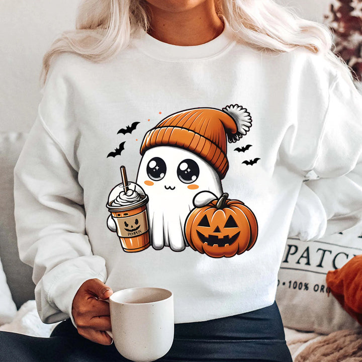 Damen Sweatshirt mit verspieltem Halloween-Grafikdesign Drune