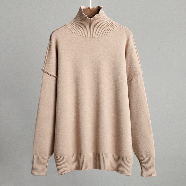 Damen Grobstrickpullover mit hohem Rollkragen und lässigem Schnitt Drune