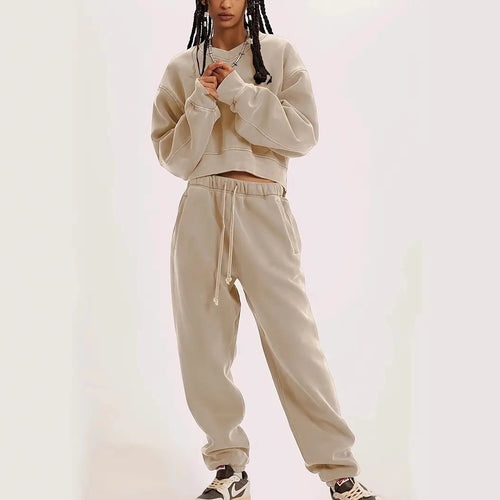 Damen lässiger Oversized Pullover mit elastischen Bündchen Drune