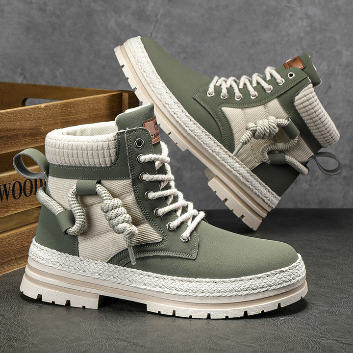 Damen modische und bequeme Winterstiefel mit hohem Kragen und rutschfester Sohle Drune